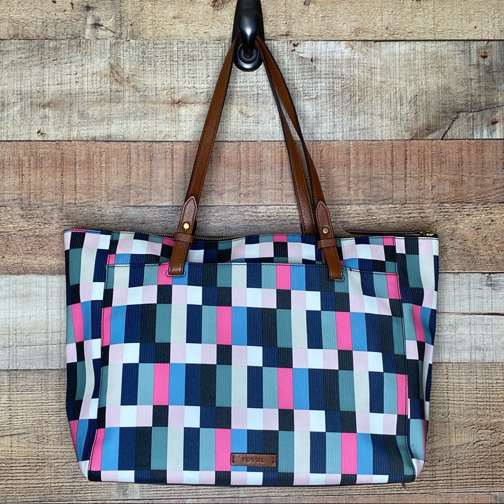 Fossil Rachel Tote Easy Clean PVC Boho Vegan